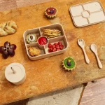 No-Tox Silicone Bento Lunch Box - 5 Compartments - Confetti Pink (1.2L) - Image 7