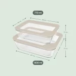 Glass Food Storage Containers - Rectangle (1530ml) - Image 2