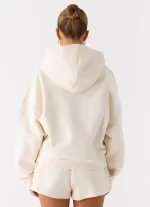 Signature Double Zip Up Hoodie - Cream - 图片 4