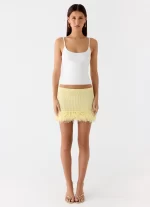 Elyssa Knit Mini Skirt - Lemon - 图片 4