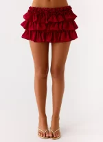 Someone Else Mini Skort - Dark Cherry - 图片 5
