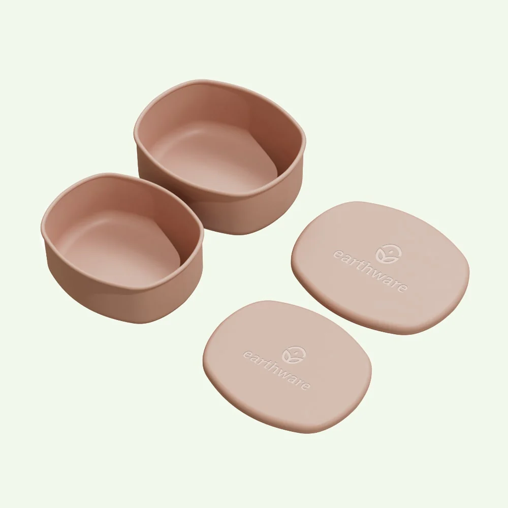 1CBFF5B7-EB58-E7AC-91C3-90409960BFC2.webp No-Tox Silicone Snack Box - 2 Pack - Pink (200ml + 350ml) - Image 1