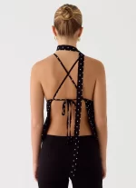 Quiero Backless Top - Black Polkadot - 图片 3