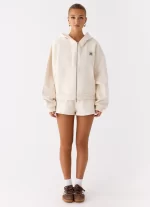 Signature Double Zip Up Hoodie - Cream - 图片 2