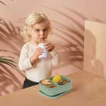 No-Tox Silicone Bento Lunch Box - 3 Compartments - Confetti Pink (715ml) - Image 6