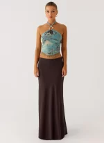 Star Girl Chiffon Maxi Skirt - Cool Chocolate - 图片 5