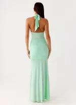 Miyah Halter Hardware Maxi Dress - Mint Blue - 图片 2