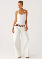Johnny Low Rise Wide Leg Jeans - White - 图片 6