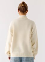 Davy Knit Zip Jacket - Ivory - 图片 5