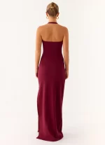Kill This Love Ribbed Maxi Dress - Dark Cherry - 图片 3