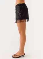 Overload Beaded Mini Skirt - Black - 图片 3