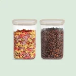 Cube Glass Pantry Storage Jars - 2 Pack (1680ml)