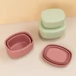 No-Tox Silicone Snack Box - 2 Pack - Pink (200ml + 350ml) - Image 3