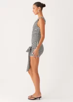 All Day Mini Dress - Black White Stripe - 图片 3