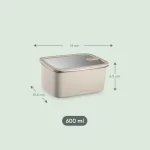 Stainless Steel Food Storage Container - Rectangle (600ml) - Image 3