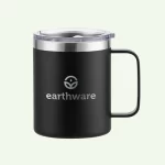 Earth Camp Mug Premium Insulated Travel Cup - Black (355ml)