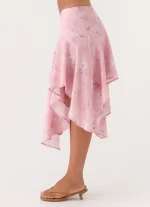 Kia Low Rise Asymmetrical Midi Skirt - Vintage Floral - 图片 3