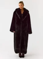 Kamil Faux Fur Maxi Coat - Black - 图片 5