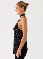 Quiero Backless Top - Black Polkadot - 图片 2