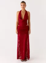 Farruko Jacquard Maxi Skirt - Dark Cherry