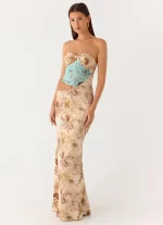 React Strapless Maxi Dress - Desert Blur - 图片 4