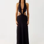 Astraeus Beaded Sequin Maxi Dress - Black