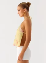 Bliss Beaded Halter Top - Floral Beaded - 图片 7