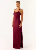 Kill This Love Ribbed Maxi Dress - Dark Cherry - 图片 4