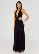 Astraeus Beaded Sequin Maxi Dress - Black - 图片 4