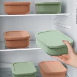 No-Tox Silicone Bento Lunch Box - 3 Compartments - Confetti Olive (715ml) - Image 6