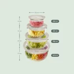 Glass Food Storage Containers - Circle - 4 Pack - Image 2