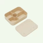 No-Tox Silicone Bento Lunch Box - 5 Compartments - Confetti Beige (1.2L)