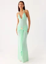 Miyah Halter Hardware Maxi Dress - Mint Blue - 图片 6