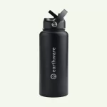 Earth Bottle Premium Insulated Water Bottle with 2 x Caps - Black (1L) - Image 2