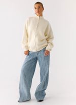 Davy Knit Zip Jacket - Ivory - 图片 3