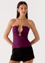 Hari Strapless Top - Plum