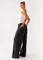 Johnny Low Rise Wide Leg Jeans - Grey Charcoal - 图片 6