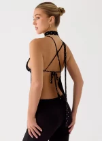 Quiero Backless Top - Black Polkadot - 图片 6