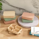 No-Tox Silicone Bento Lunch Box - 5 Compartments - Confetti Pink (1.2L) - Image 5