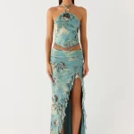 Lloyd Maxi Skirt - Aqua Blur