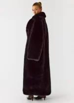 Kamil Faux Fur Maxi Coat - Black - 图片 9