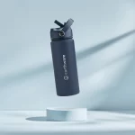 Earth Bottle Premium Insulated Water Bottle with 2 x Caps - Navy Blue (550ml) - Image 7