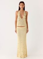 Adelaida Beaded Crochet Top - Yellow - 图片 8