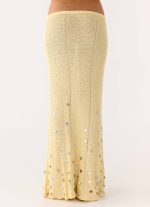 Adelaida Beaded Crochet Maxi Skirt - Yellow - 图片 5