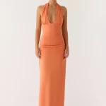 Ilaria Halter Maxi Dress - Apricot