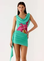 Good Fortune Mini Dress - Jungle Bloom