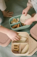 No-Tox Silicone Bento Lunch Box - 3 Compartments - Confetti Olive (715ml) - Image 9