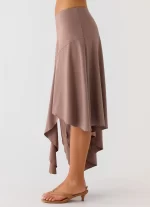 Jisoo Asymmetric Midi Skirt - Desert Taupe - 图片 3