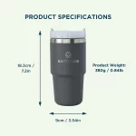 Earth Tumbler Premium Insulated Travel Cup - Cream (600ml) - Image 4