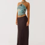 Star Girl Chiffon Maxi Skirt - Cool Chocolate